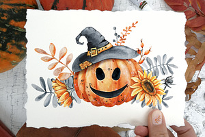 Happy Halloween Watercolor Clipart