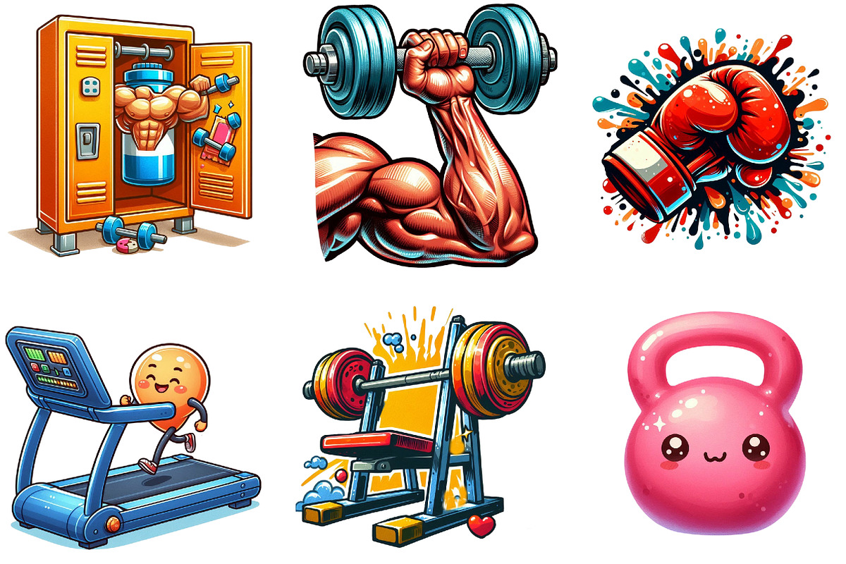 Gym Workout Sublimation Clipart, an Illustration by DreamArtGraphic (Photo 4 of 4)