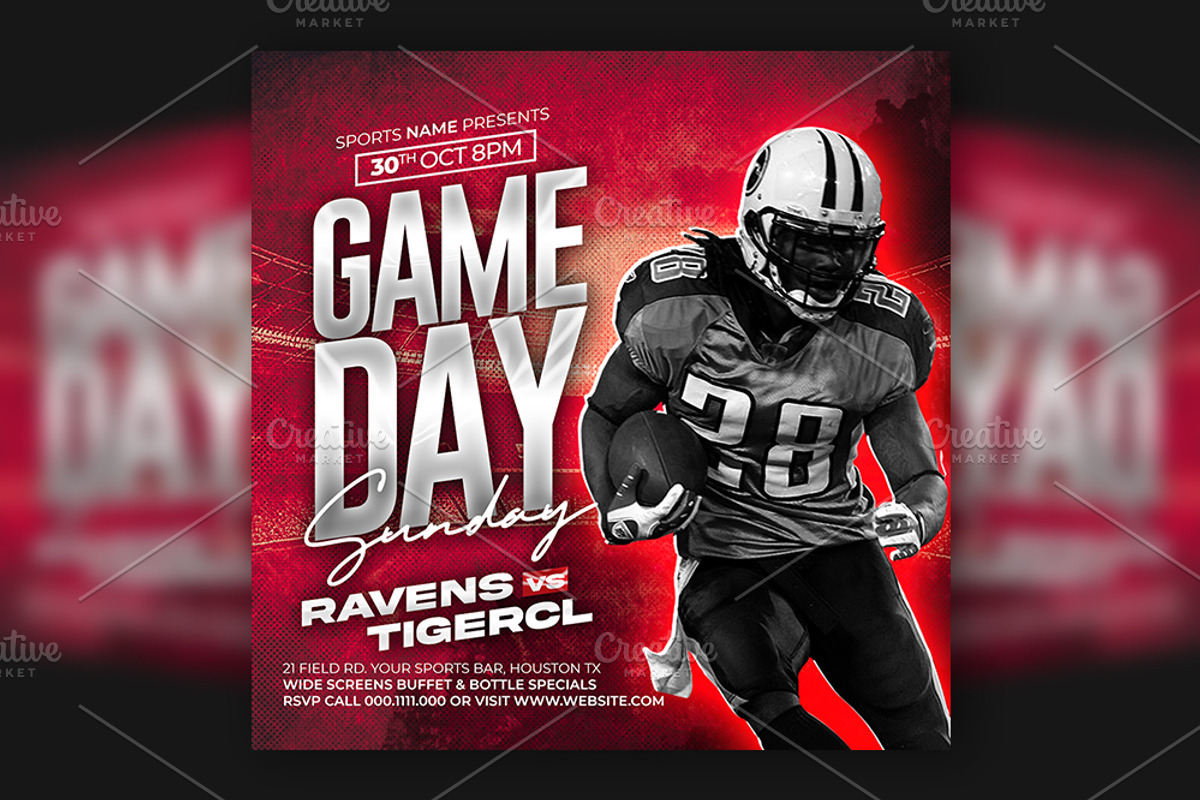 Game Day Football Flyer, a Flyer Template by Artonix (Photo 1 of 3)