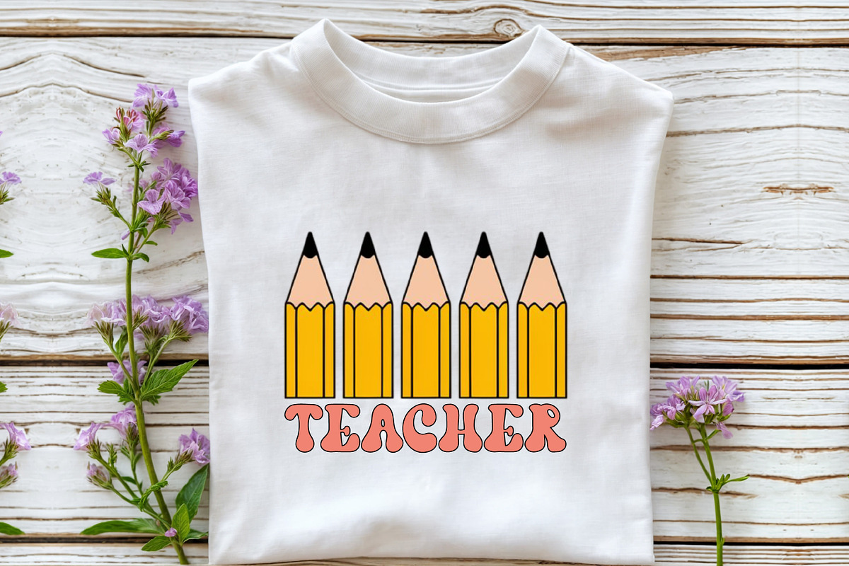 Teacher Pencil Sublimation PNG, an Illustration by Libby Wishes (Photo 3 of 4)