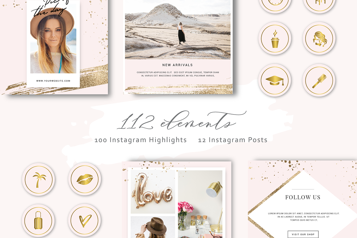 Shine and Glitter Instagram Pack, a Social Media Template by SilverMintDesign (Photo 5 of 5)