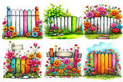 Watercolor Spring Fence Clipart, an Illustration by Designworld (Thumbnail 5 of 5)