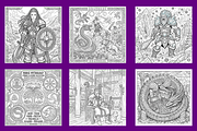Norse Myth Coloring Pages, a Decorative Illustration by BerryPieArt (Thumbnail 3 of 3)