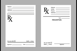 Pharmacy prescription RX form, a Healthcare Illustration by Vector Tradition