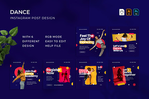 Dance - Instagram Post, a Print Template by VUNIRA