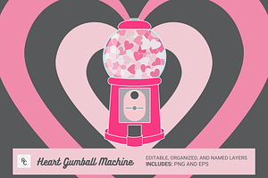 Heart Gumball Machine