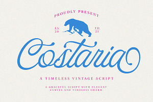 Costaria Script, a Script Font by Letter Fresh