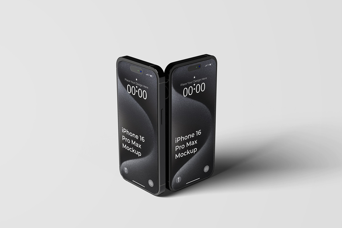 iPhone 16 Pro Max Mockups, an iPhone Mockup by Lxadesign (Photo 8 of 14)