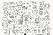 Valentine Puppy Outline Clipart, an Animal Illustration by TitaLivingArt (Thumbnail 3 of 9)