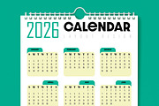 2026 Calendar Template, a Stationery Template by MightyDesign (Thumbnail 2 of 6)