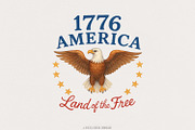 1776 America, Patriotic Design, 4th, an Illustration by SharpMarketplace (Thumbnail 1 of 9)