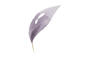 Abstract purple watercolor leaf with, an Illustration by okskukuruza