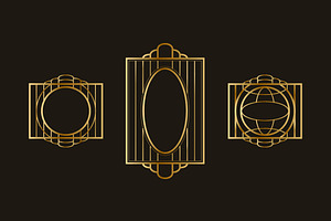 Vintage Art Deco Frame Set