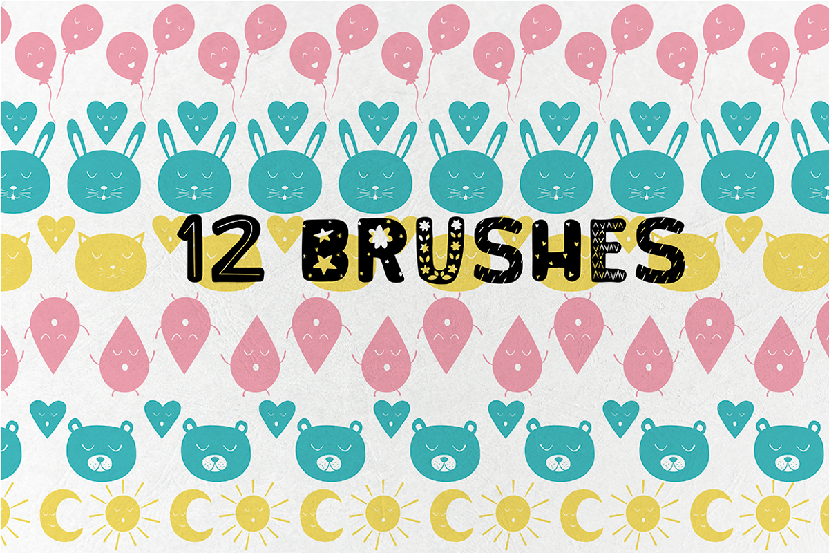 Bear cub Scandinavian kids font+MORE preview 6