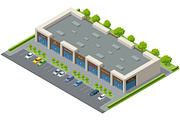 Isometric Strip Mall and Retail, an Object Illustration by Golden Sikorka (Thumbnail 2 of 3)