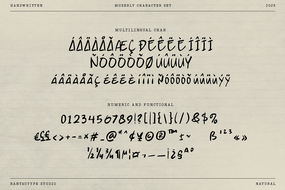 Muserly a Natural Handwritten Font, a Script Font by RantautypeStudio (Photo 15 of 15)