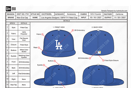 59FIFTY Fitted Cap Design Tech Pack