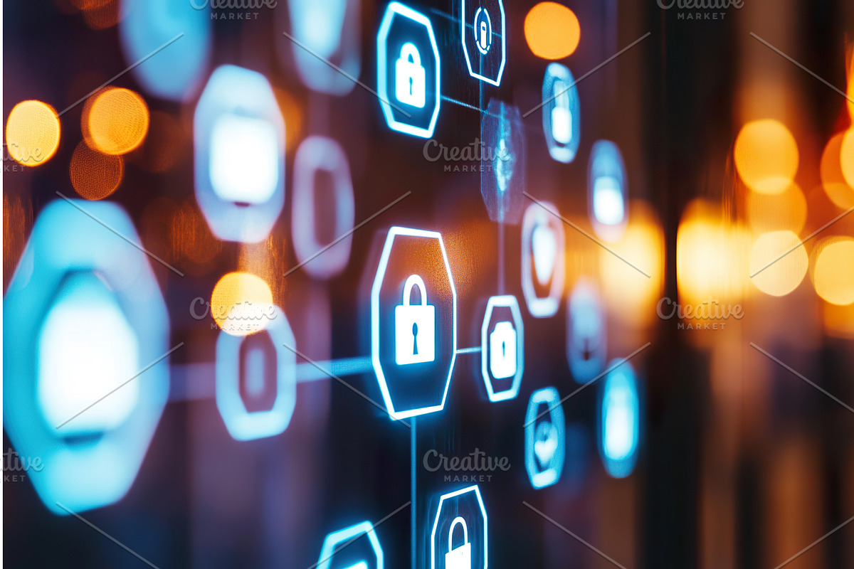 Security Network of Connected, a Technology Illustration by Lermont51