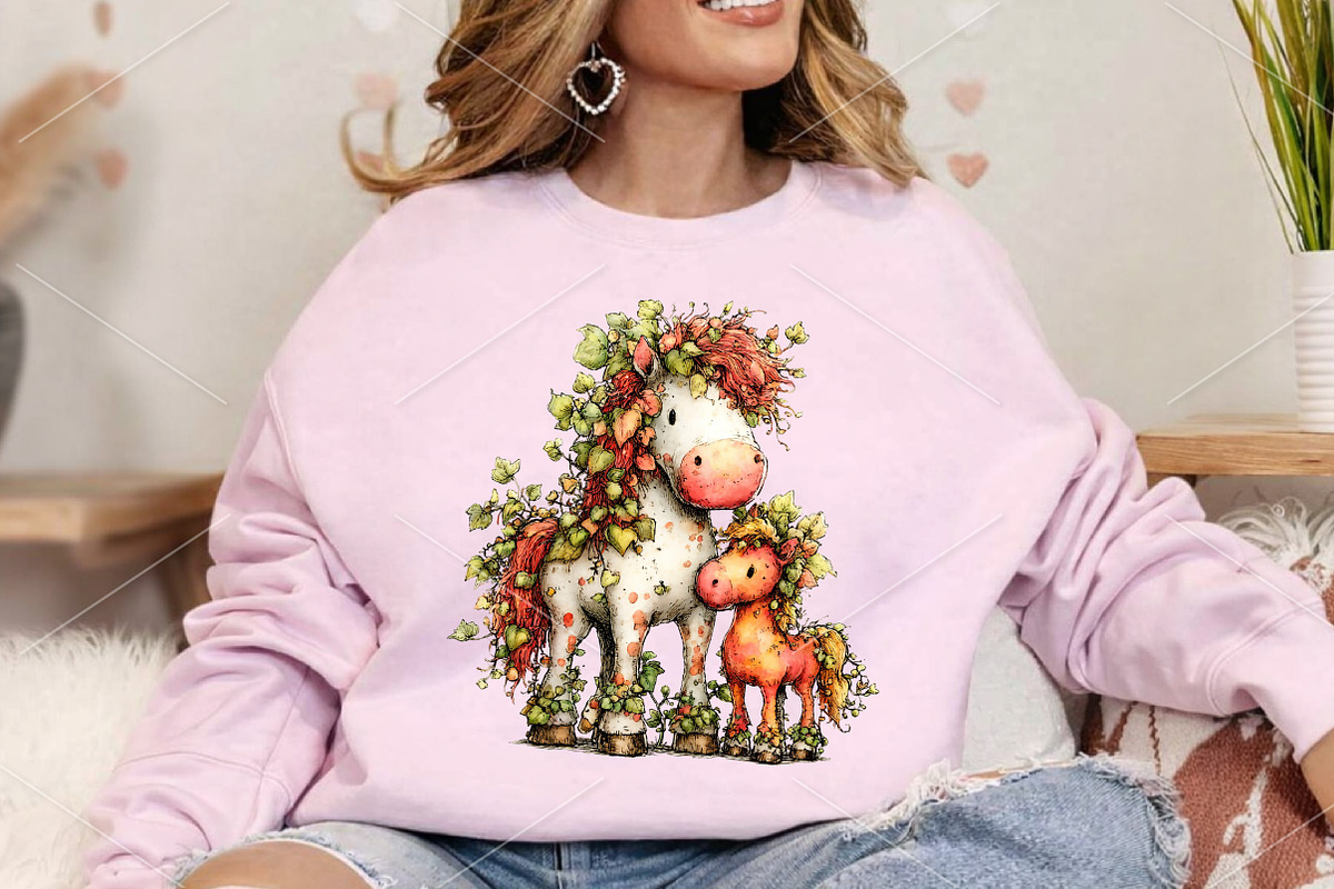 Whimsical Mother's Day Horse Clipart, an Illustration by Canvas Craft (Photo 4 of 7)