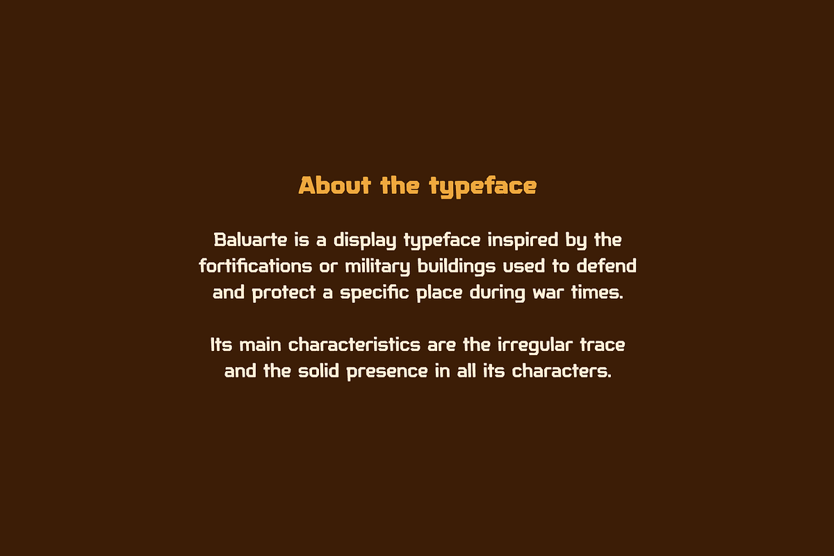 Baluarte Display Typeface, a Font by Tomas Castiglioni (Photo 2 of 15)