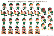 Cute Christmas Elves & Patterns, an Illustration by Amanda Ilkov (Thumbnail 3 of 5)