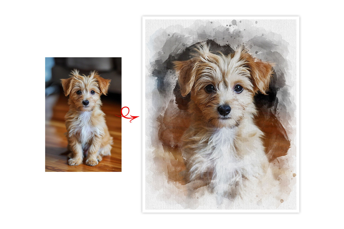 Dog Watercolor Photo Effect, an Action Add-On by Photoshop Action (Photo 11 of 19)