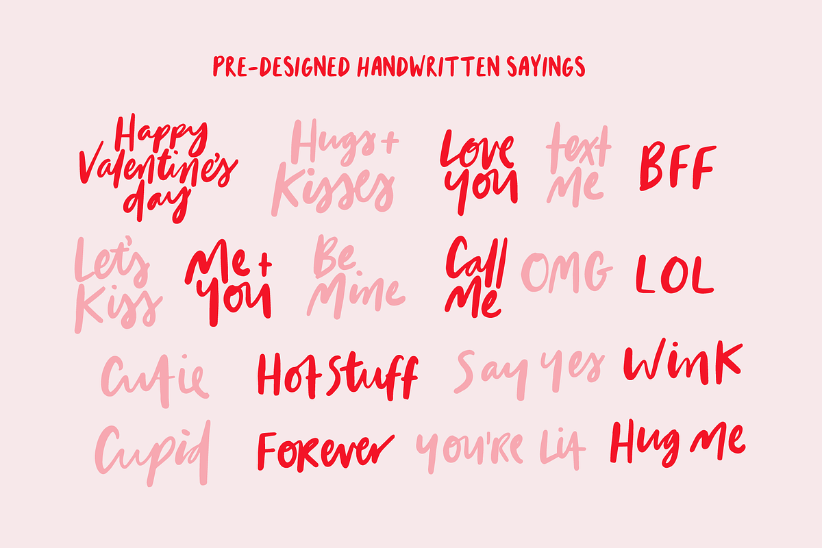 Valentine Font + Illustration Bundle, a Font by Forth and Wild (Photo 5 of 14)