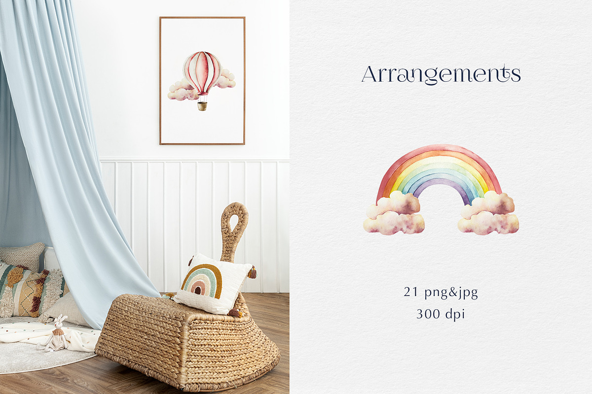 Fairy tale watercolor clip art, an Illustration by Navenzeles (Photo 3 of 12)