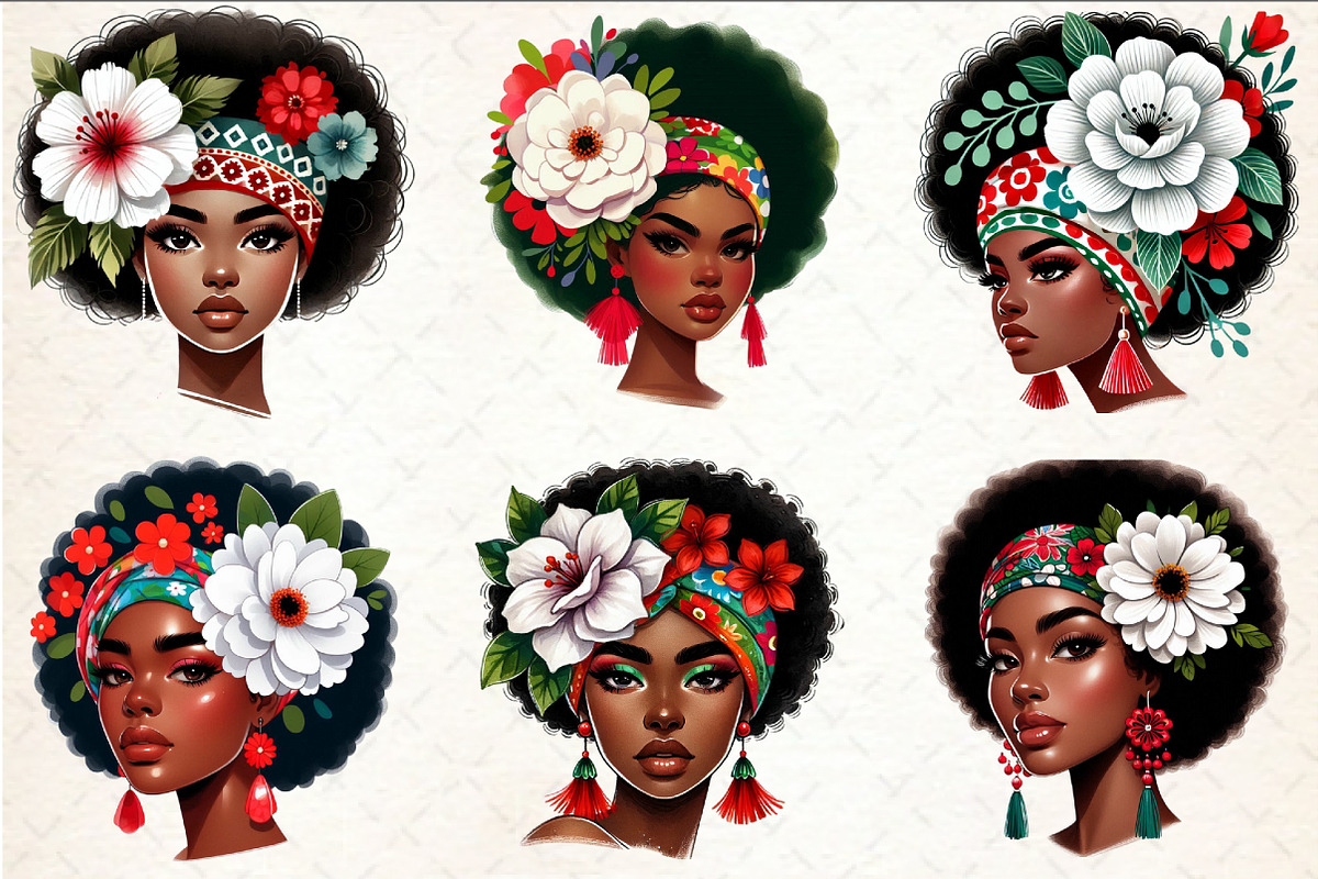 Black History Month Afro Girl Clipar, a Seasonal Illustration by Rose Art (Photo 4 of 4)