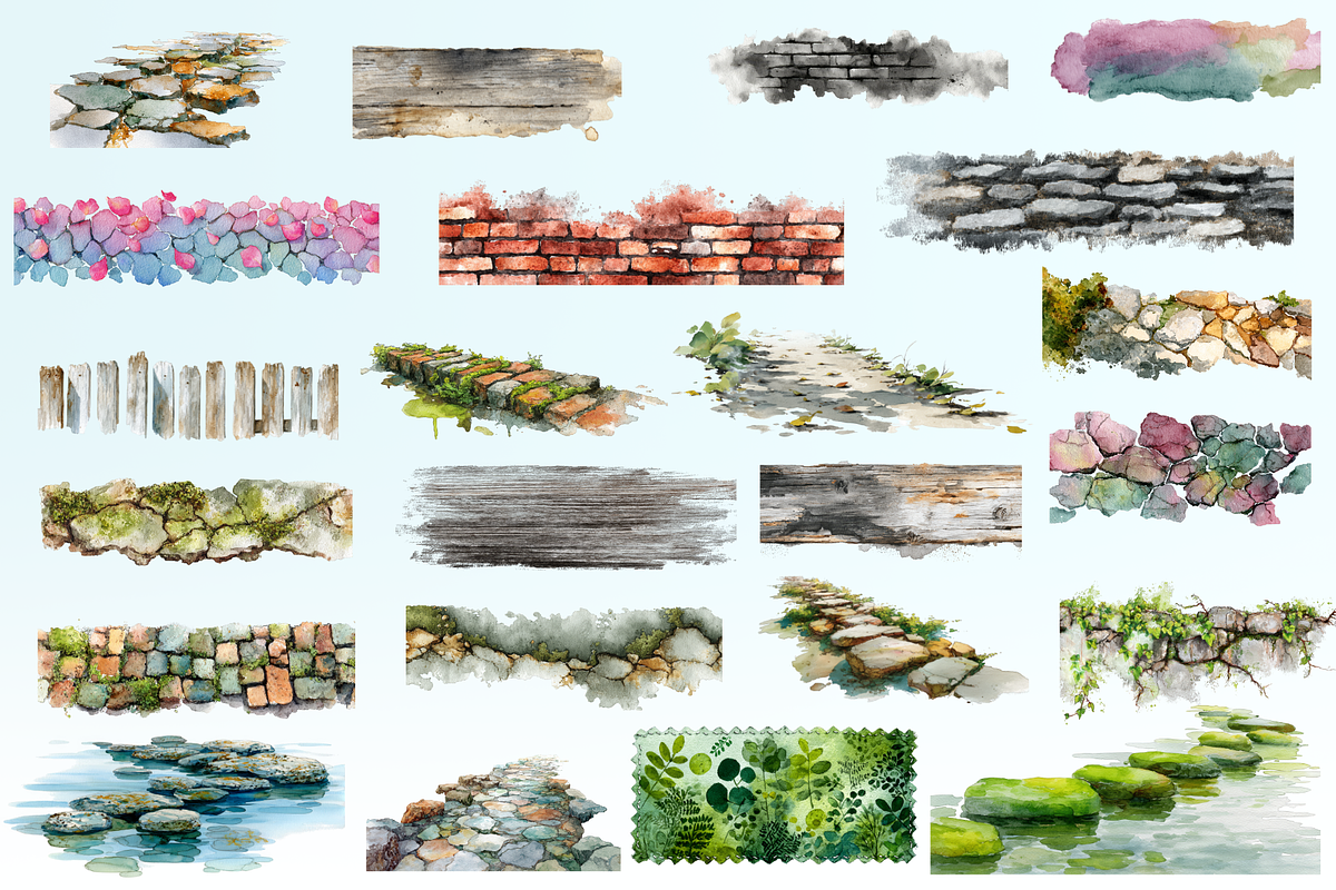 Weathered Textures Watercolor Set, a Texture Graphic by Loony Dream Designs (Photo 7 of 9)