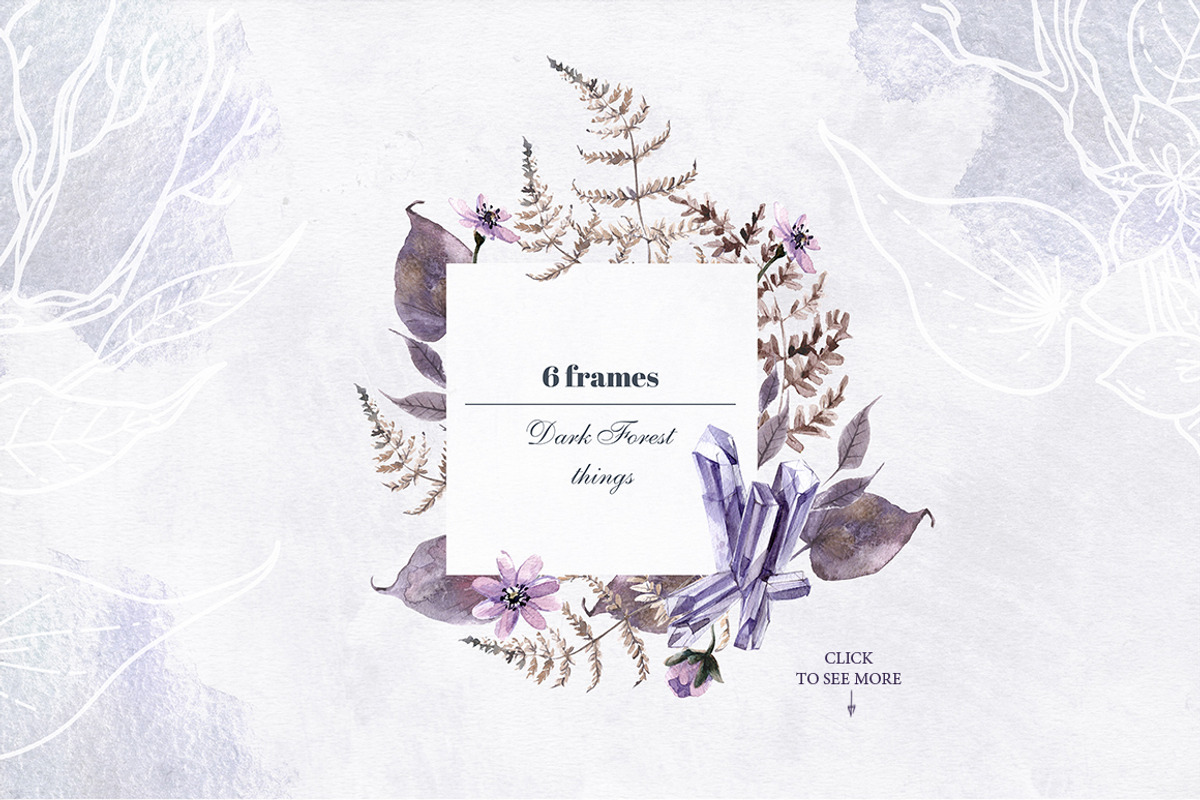 Deep Night Forest graphic kit., an Illustration by Dinkoobraz (Photo 6 of 17)
