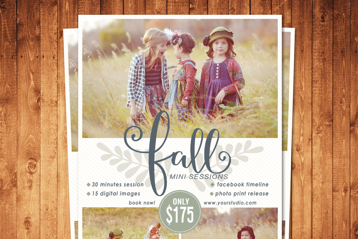 Fall Mini Sessions PSD Template, a Flyer Template by DonyDesigns