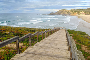 Stairs ocean beach Alentejo Portugal