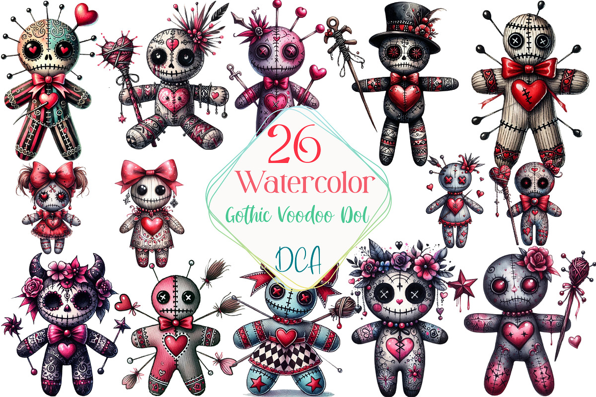 Valentine's Day Gothic Voodoo Doll, an Illustration by DreamCafeArt (Photo 1 of 3)