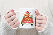 Red Christmas Highland Cow PNG, an Illustration by designcity5 (Thumbnail 4 of 8)