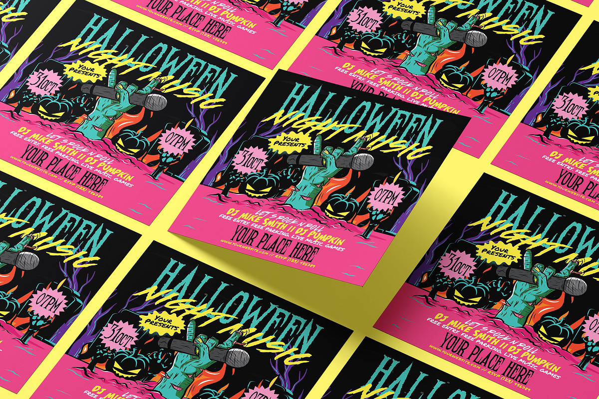 Halloween Music Flyer, a Flyer Template by Creativestoree (Photo 2 of 5)
