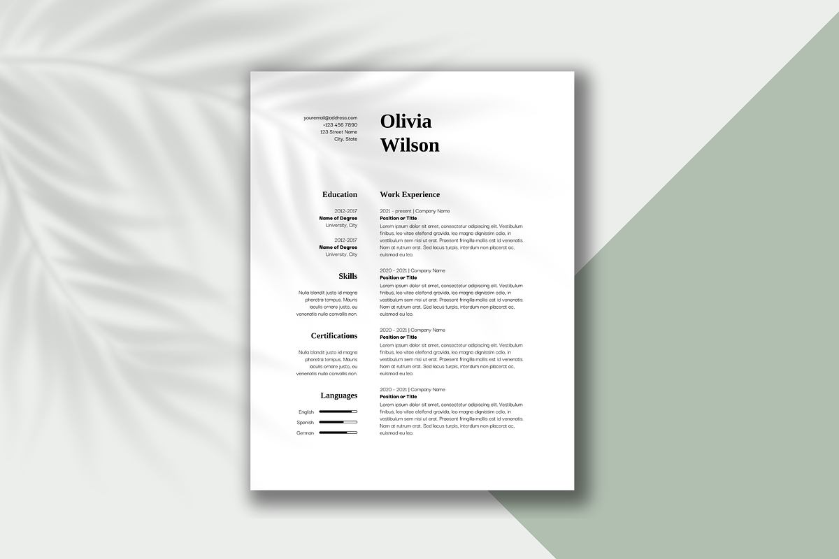 ATS-Optimized Resume Template, a Resume Template by yesitisprintable (Photo 3 of 4)
