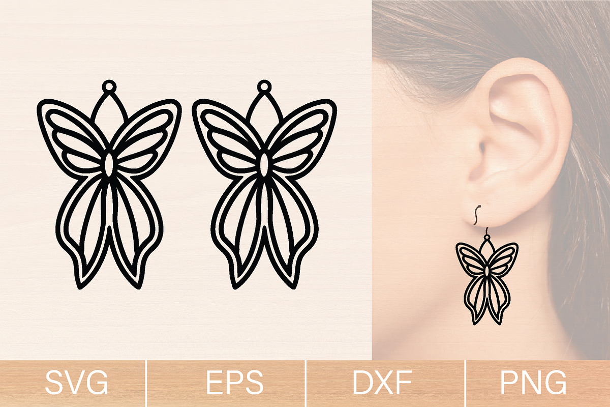 Butterfly Earrings Laser Cut Bundle, an Object Graphic by jannatulpakhi (Photo 8 of 8)
