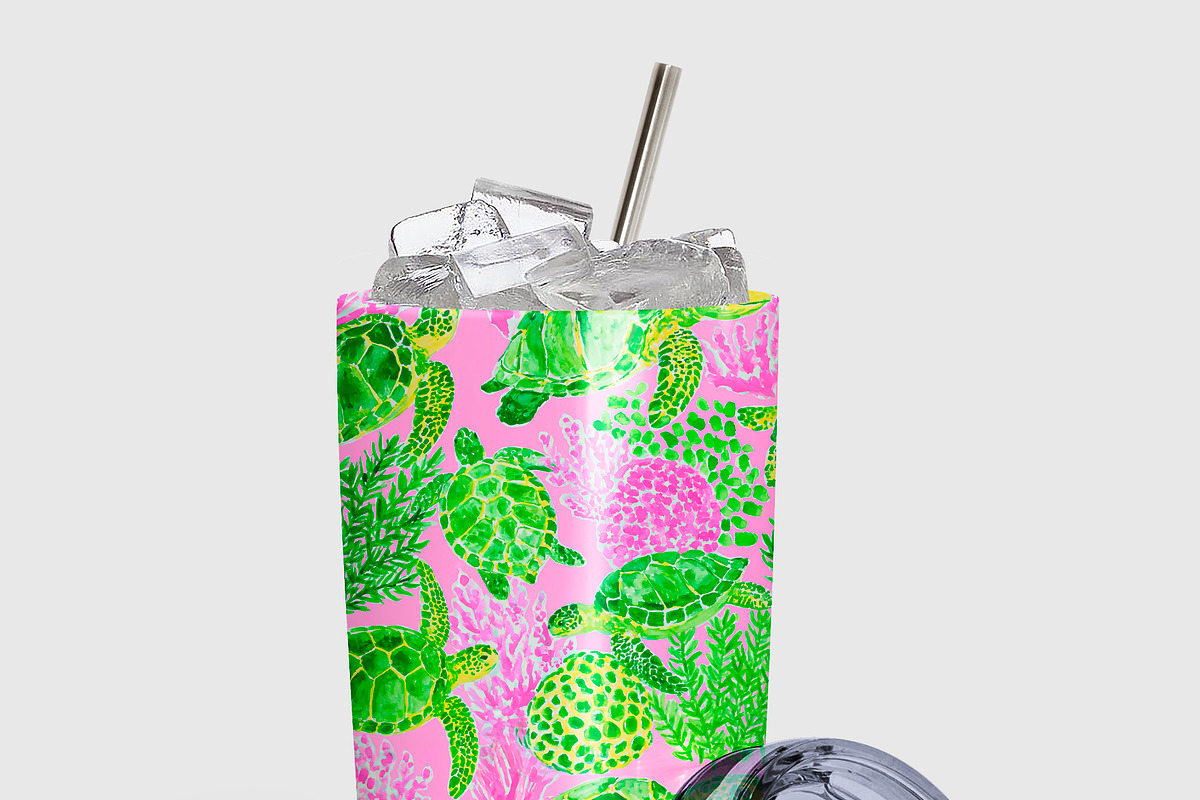 Seamless Turtle Patterns, a Pattern Graphic by The Preppy Artist (Photo 10 of 11)