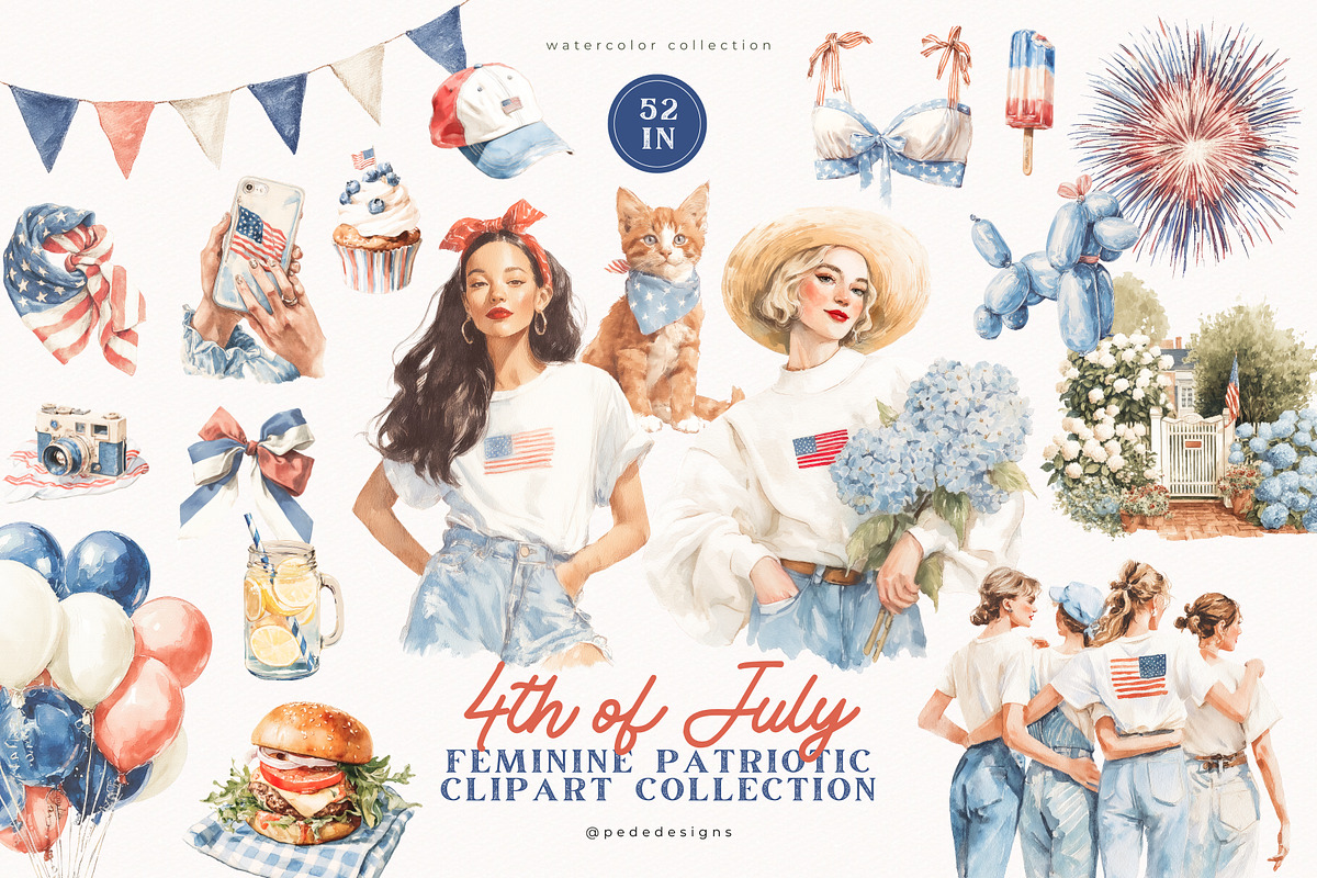 4th of July Collection, a Decorative Illustration by PeDe Designs (Photo 2 of 20)