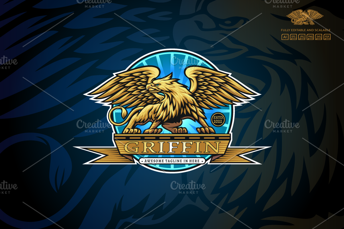 Griffin Illustration Logo, a Branding & Logo Template by Kongstones_std (Photo 2 of 4)