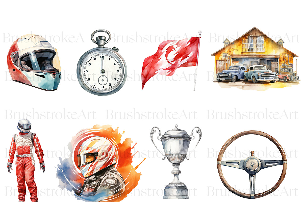 Watercolor Formula 1 Clipart, Racing, a Sport Illustration by BrushstrokeArtGB (Photo 2 of 9)