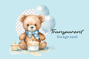 Cute Teddy Bear Baby Shower Clipart, a Decorative Illustration by Primrose Blume (Thumbnail 2 of 5)