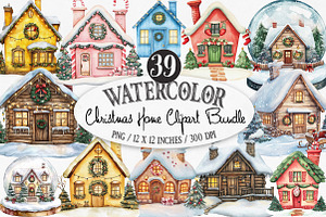 Christmas Home Clipart Bundle, an Illustration by Designking