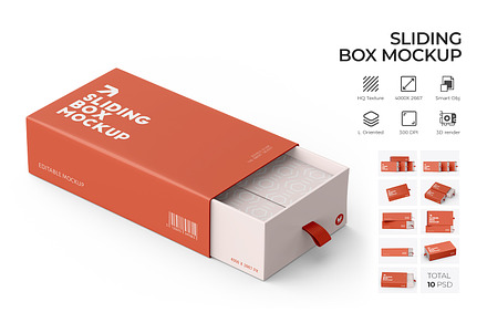 Sliding Gift Box Mockup PSD, a Packaging Mockup by Ram Studio