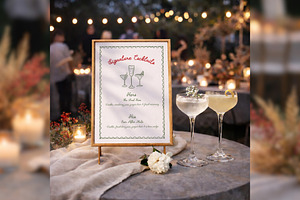 Wedding Signature Drinks Canva bd003, a Card Template by TyphoonStudio