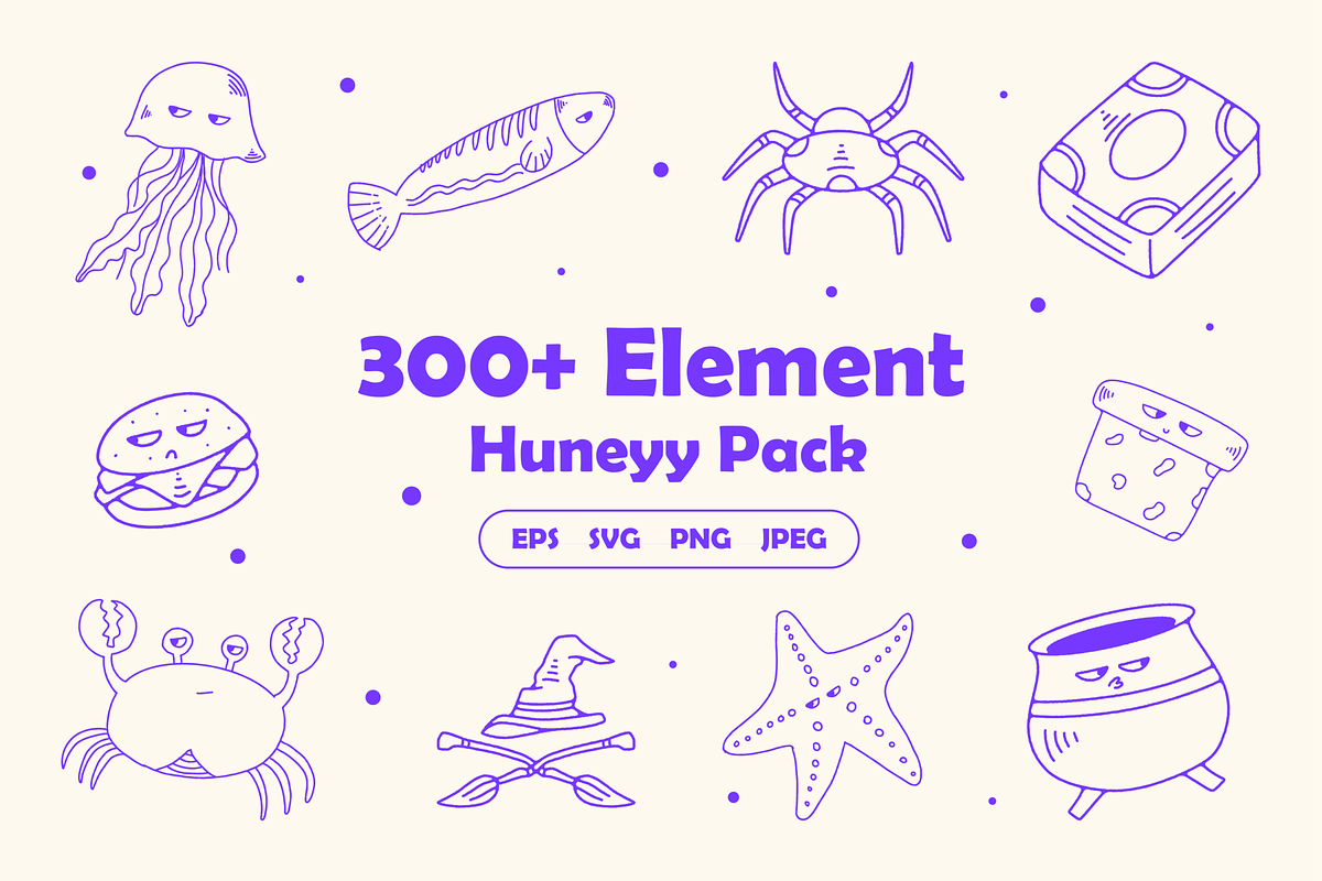 300+ Element Huneyy Pack, an Object Illustration by HunEyy (Photo 1 of 11)