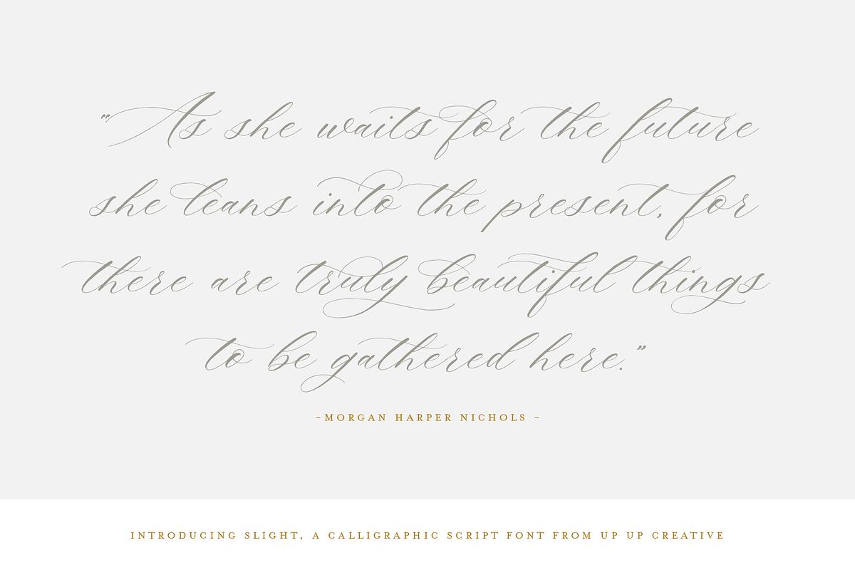 Slight, A Calligraphy Font, a Script Font by Up Up Creative (Photo 7 of 8)