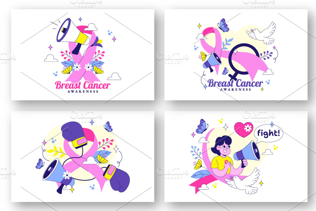 10 Breast Cancer Awareness, a Healthcare Illustration by denayunebgt (Photo 3 of 4)