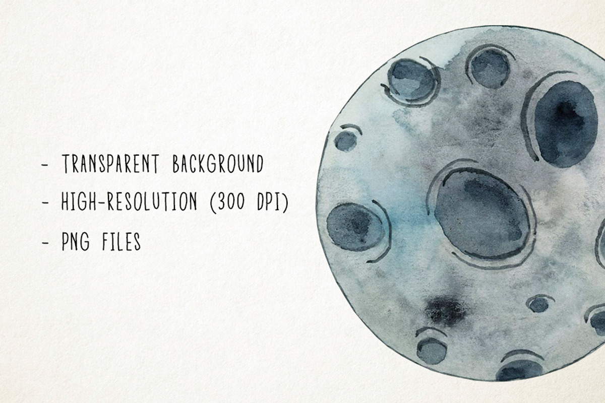 Watercolor Solar System Clipart, an Object Graphic by Paulaparaula (Photo 4 of 4)